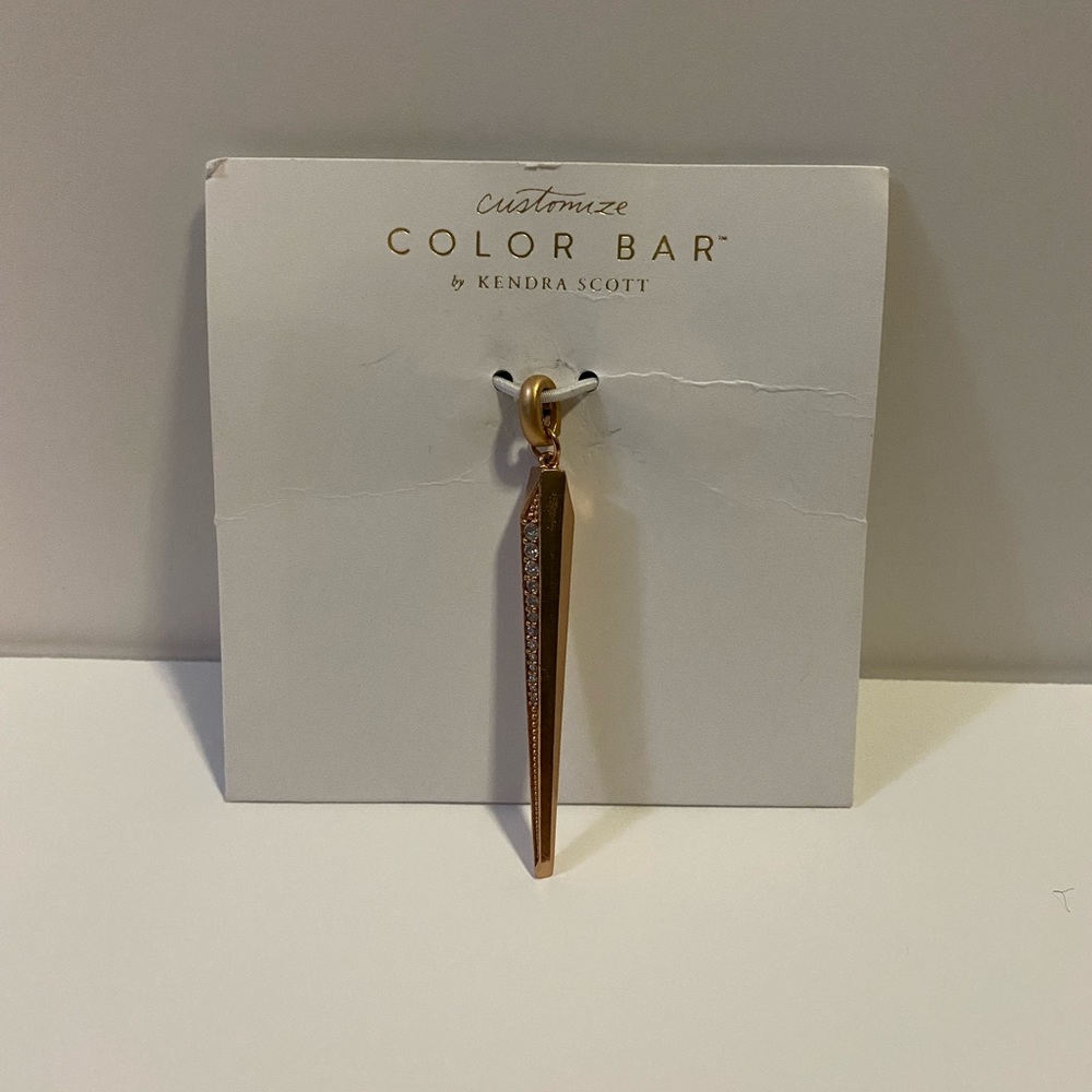 Kendra Scott Customize Color Bar Rose Gold Bangle Bracelet and Charm